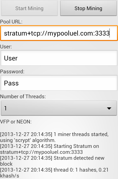 Android application Crypto Miner PRO screenshort