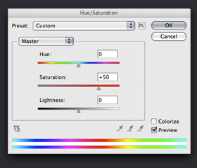 Hue Saturation Panel