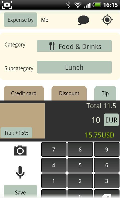 Expenses On The Go Screen 3