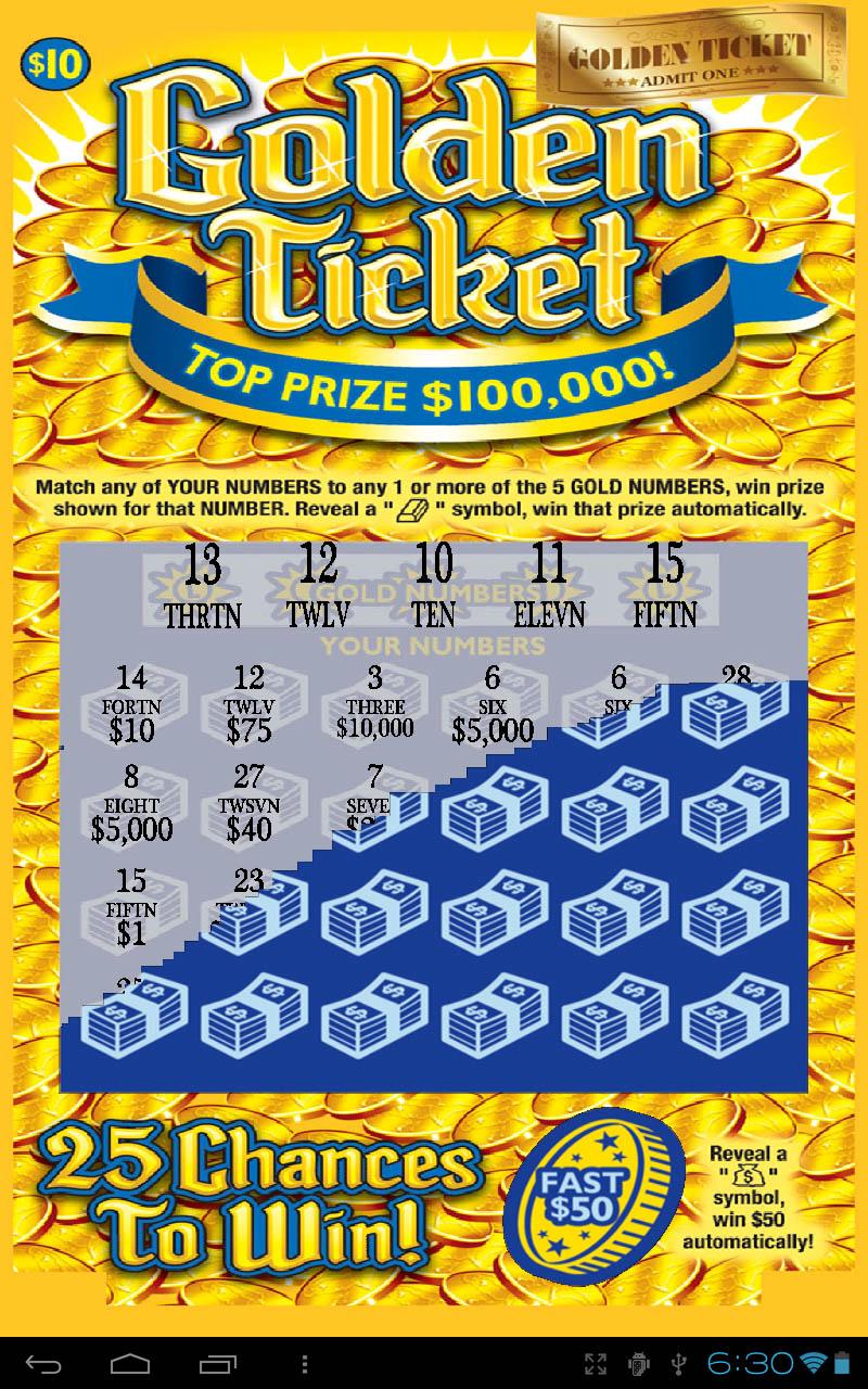 Gold Ticket Lotto Scratch Off Screen 2