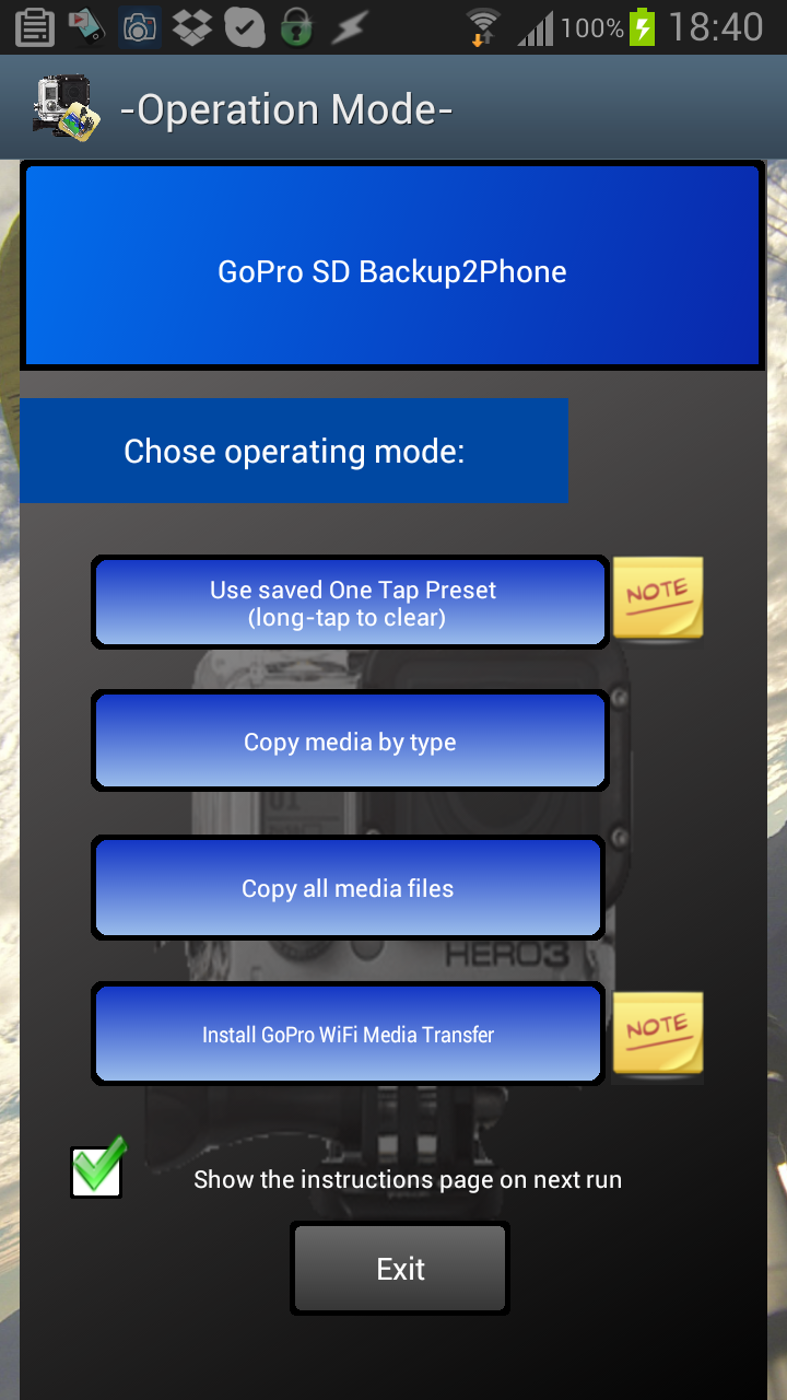 Android application GoPro SD Backup2Phone 480p screenshort