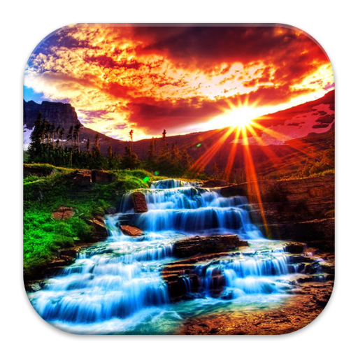 Waterfall Background Wallpaper 個人化 App LOGO-APP開箱王