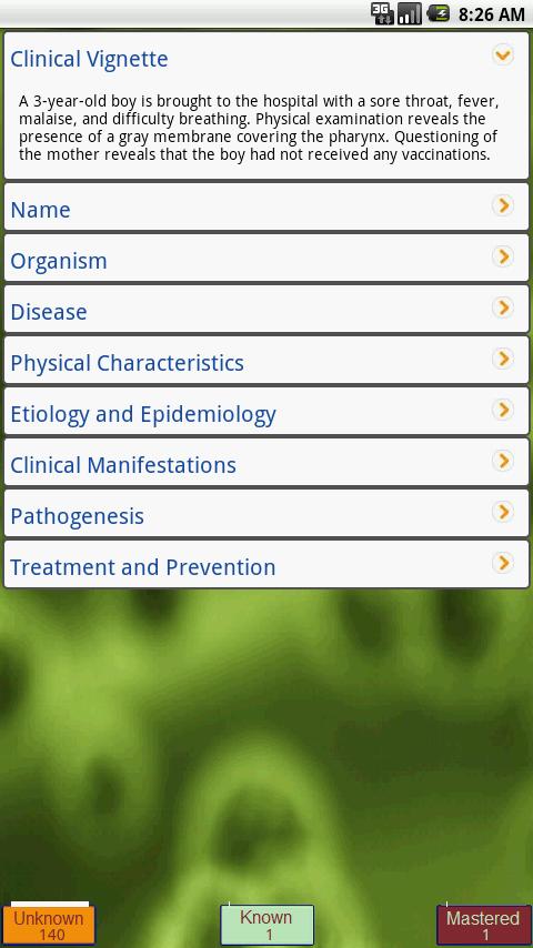 Microbiology LANGE Flash Cards Screen 2