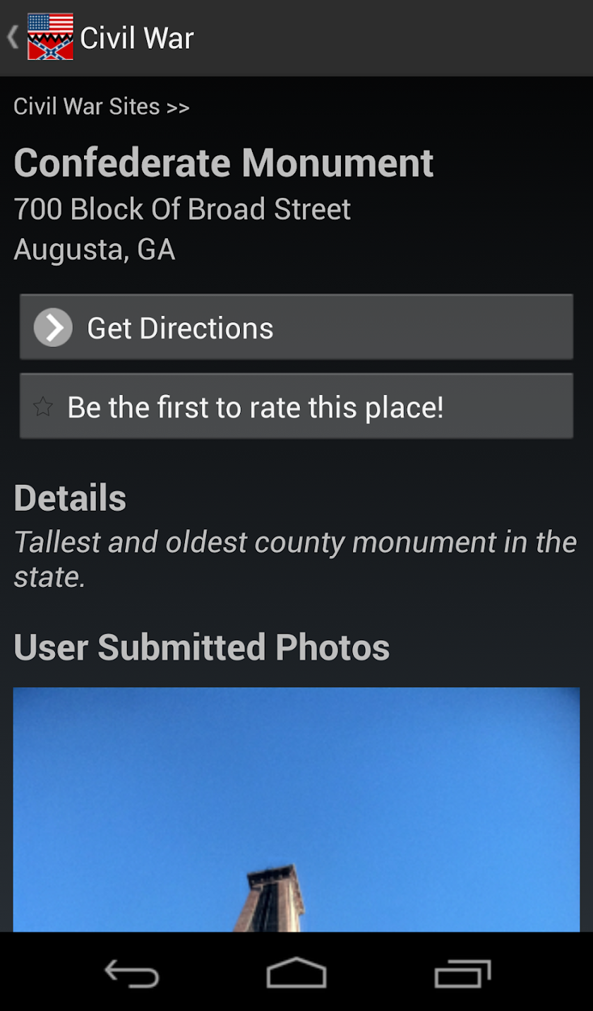 American Civil War Locator Screen 2