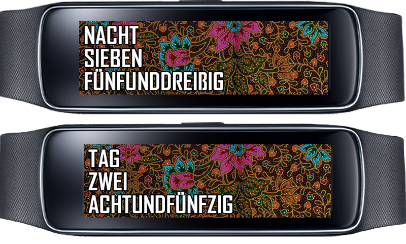 Gearfit TextClock Deutsch Screen 1