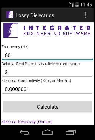 Lossy Dielectrics Calculator