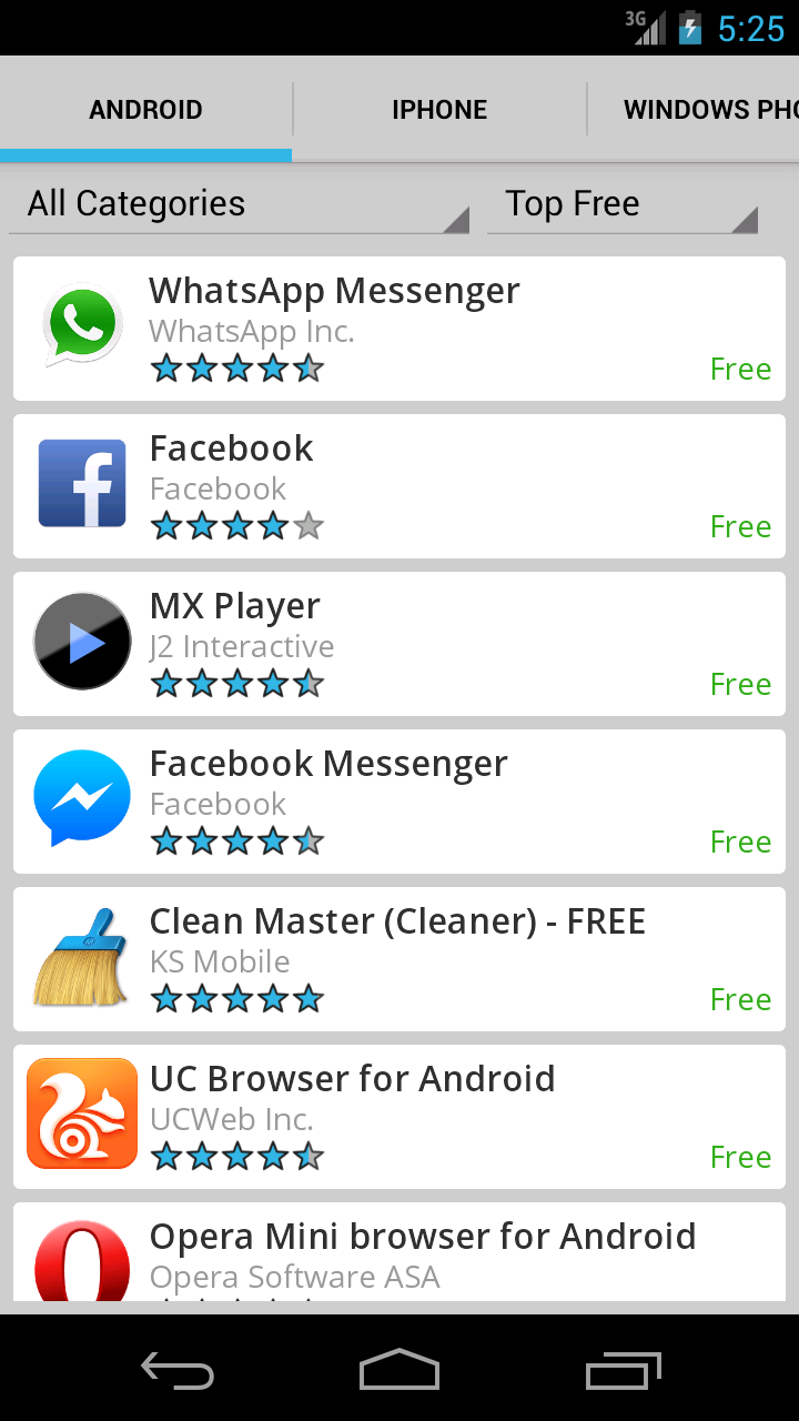 Mobile App Store Screen 1