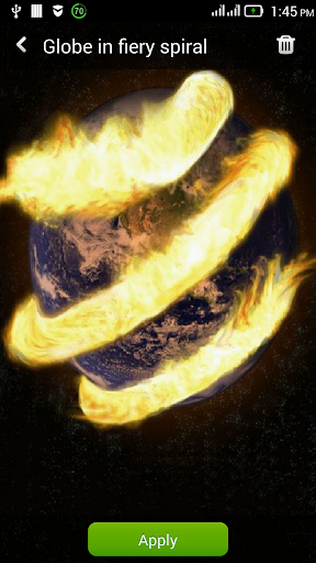 Globe in Fiery Spiral Live WP