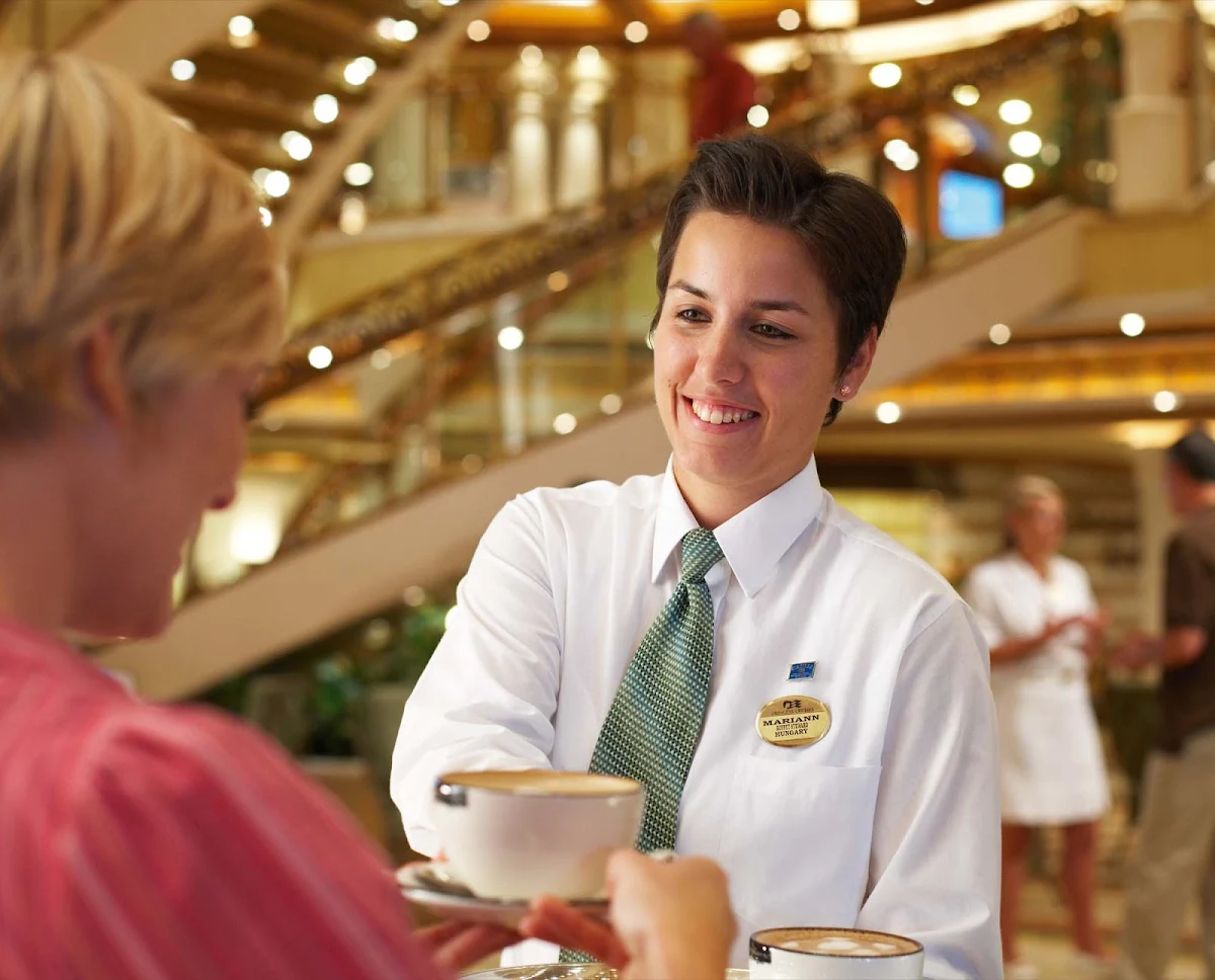 Princess-Cruises-piazza-style-atrium-2 - On your Princess ship you'll find a large piazza-style atrium with personal service and dining options that include Gelato and the Ocean Terrace Seafood Bar.