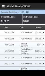 Comerica HealthReserve Mobile Screenshots 4