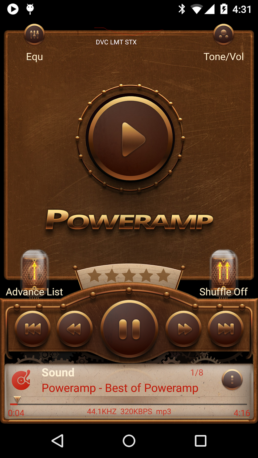 Skin for Poweramp Steampunk Screen 1