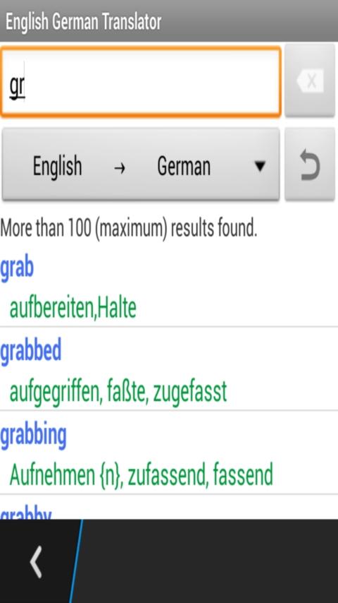 English German LTranslator Screen 2