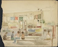 Interieur van een tent