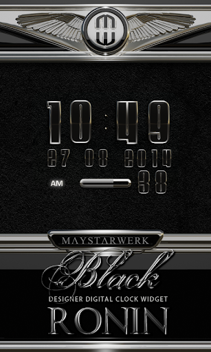 Digi Clock Widget Black Ronin