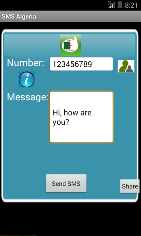 Free SMS Algeria Screen 1