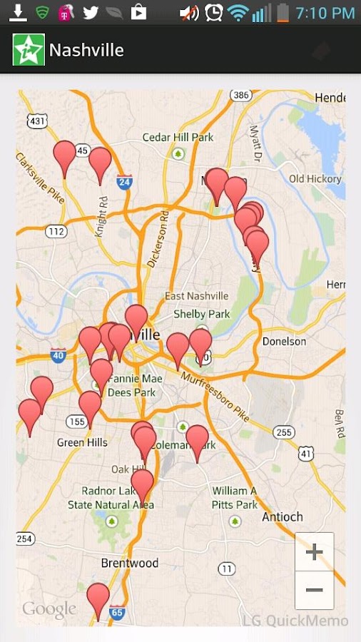 Printable Nashville Celebrity Homes Map