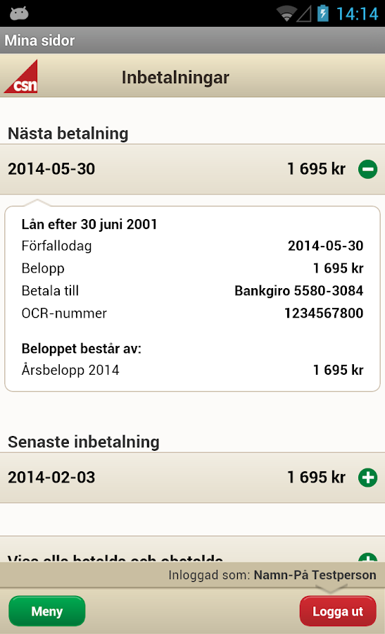 CSN Mina sidor Android Apps on Google Play