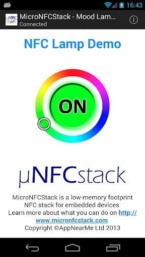 MicroNFCStack - Mood Lamp Demo