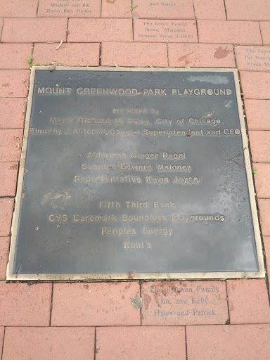 Mt. Greenwood Playground Plaque