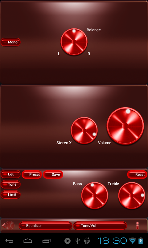 Poweramp skin red metal Screen 3
