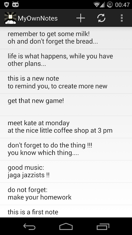 Android application My Own Notes screenshort