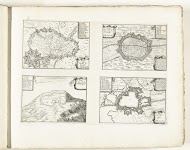 Plattegronden van Lille, Douai, Montcassel en Yperen, ca. 1702