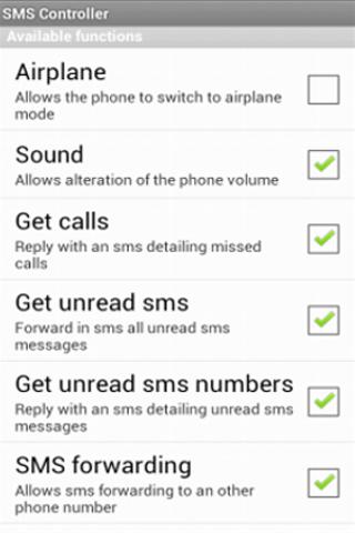 Android application SMS Controller screenshort