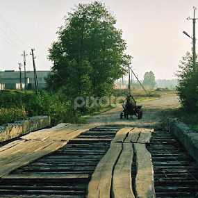 Russian village's landscape by Vladimir Firsov - Transportation Other
