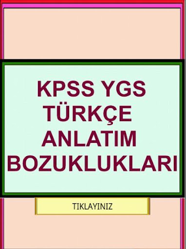 KPSS YGS ANLATIM BOZUKLUKLARI