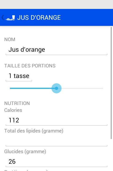 Journal alimentaire Screen 2