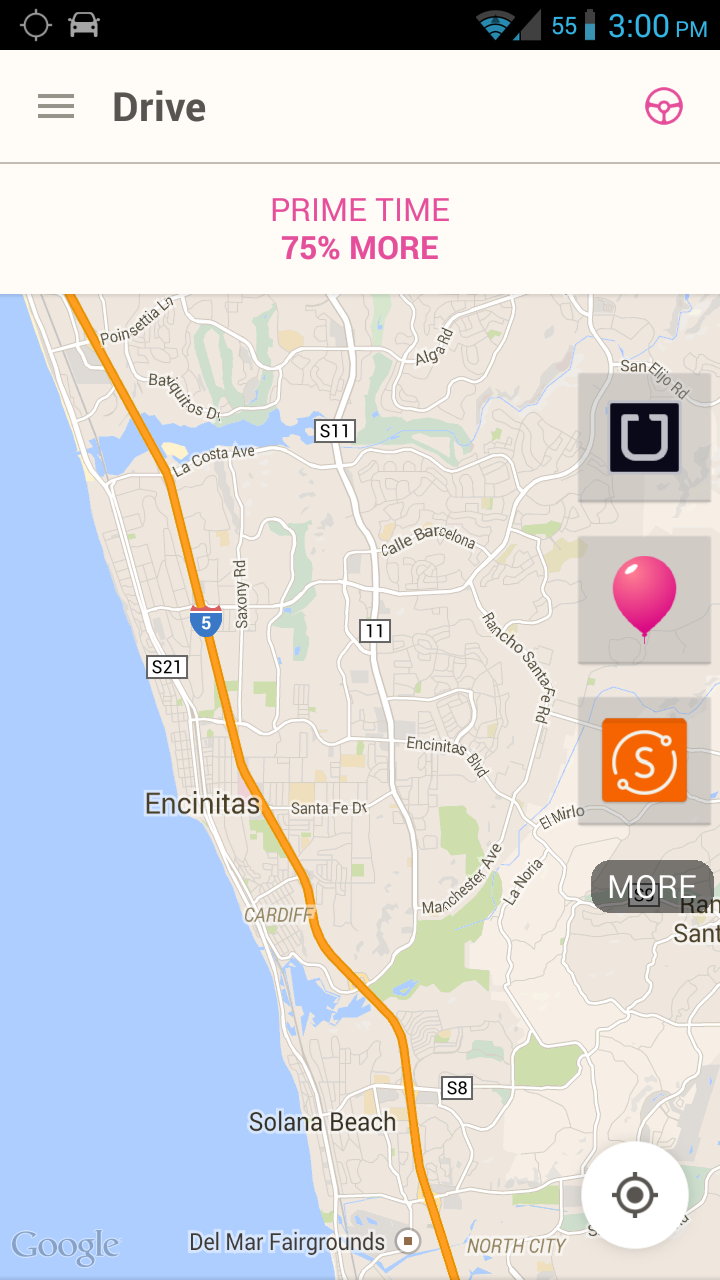 Driver Bar (Uber Lyft Sidecar) Screen 2