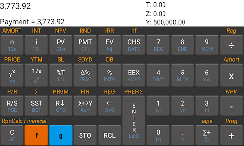 Android application RpnCalc 12C Financial Calc screenshort