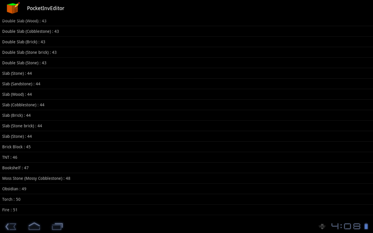    PocketInvEditor- screenshot  