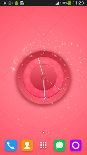 Pink Clock Live Wallpaper