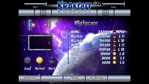 Android application Krakout HD screenshort