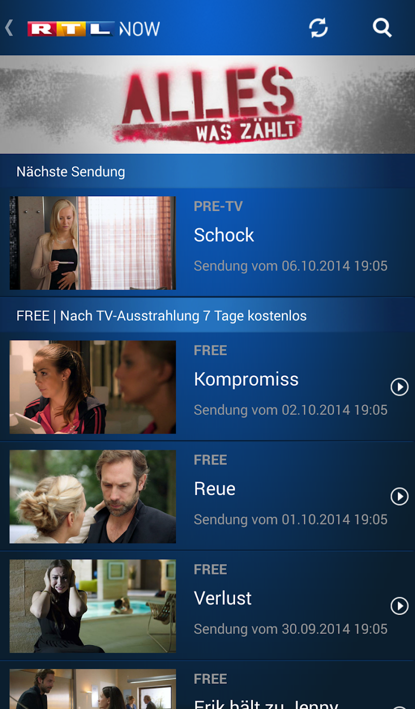 RTL NOW Screen 3