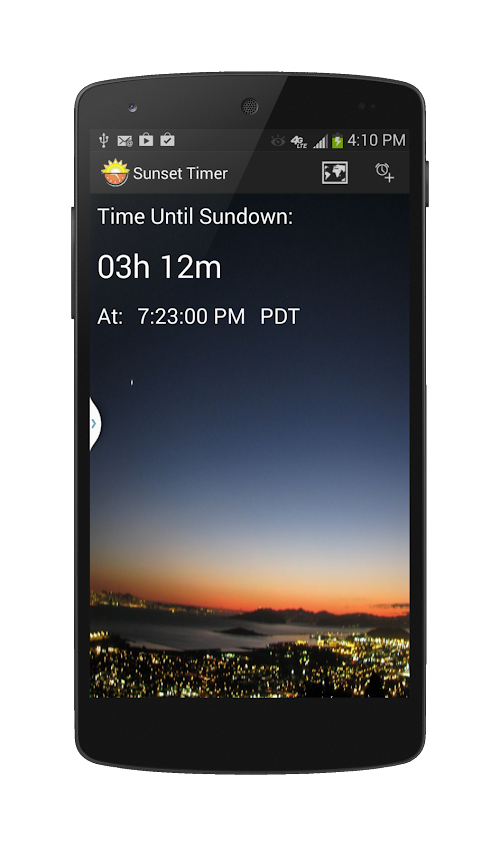 Android application SunSet Alert™ screenshort