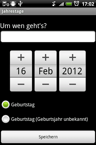 Anniversaries Screen 2