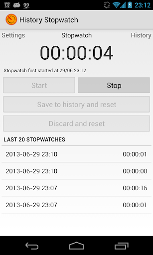 History Stopwatch