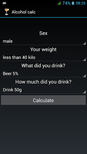 Alcohol calculator