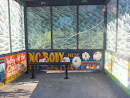 Bus Stop Mural: Nobody Here but us Chickens