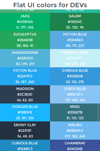 Flat UI colors for devs