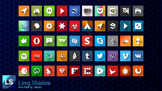 Long shadow icon pack for android 