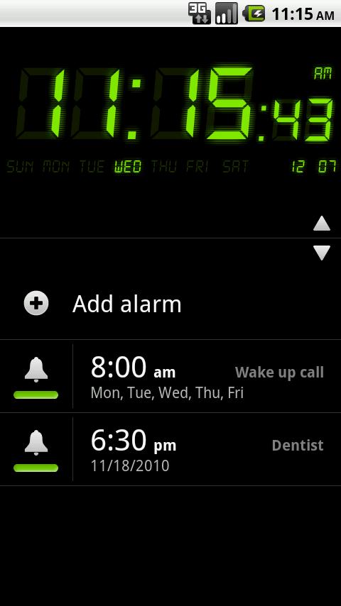 Android application D-Alarm screenshort