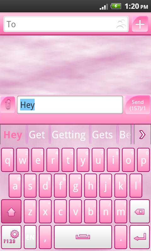 GO Keyboard Theme Pro Pink Screen 3