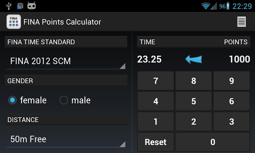 【免費運動App】FINA Swim Points Calc. Demo-APP點子