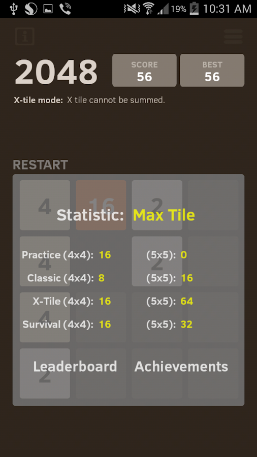 2048 Number puzzle game - screenshot