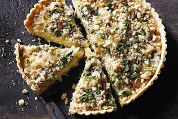 Leek & Caerphilly crumble tart