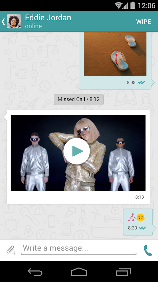 Wiper: Private Texts and Calls - screenshot