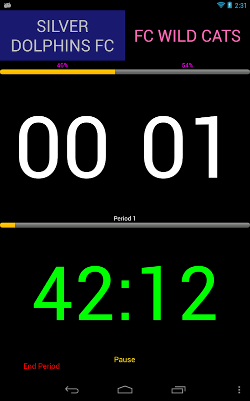 Android application Soccer Scoreboard (Pro) screenshort